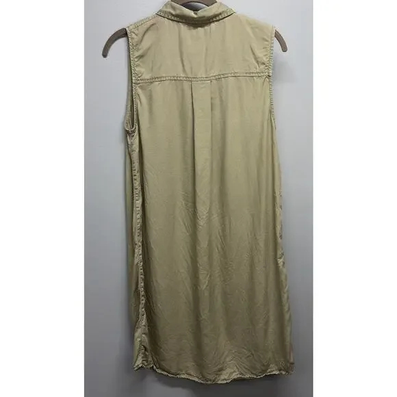 C&C California Sleeveless Shirt Dress - Women’s Size Medium - 100% Lyocell Green - Picture 4 of 5